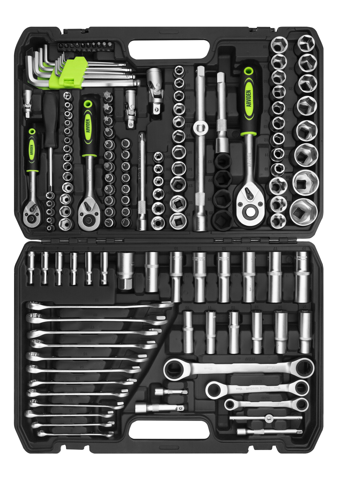 Набор инструментов 151 в 1 ARVIDEN 1/2", 1/4", 3/8 CRV, вороток, биты