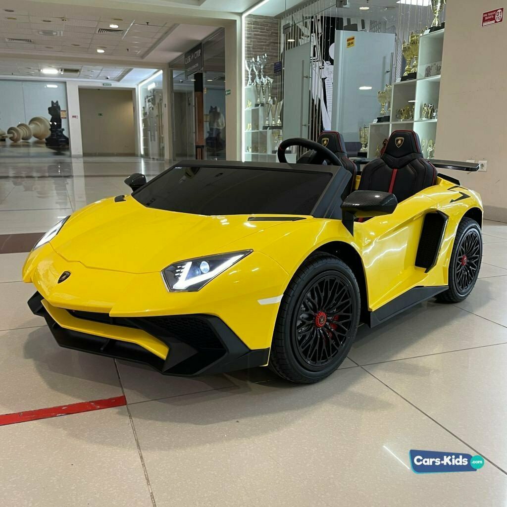Электромобиль Lamborghini Aventador 24V A8803, желтый, скорость до 15 км\ч