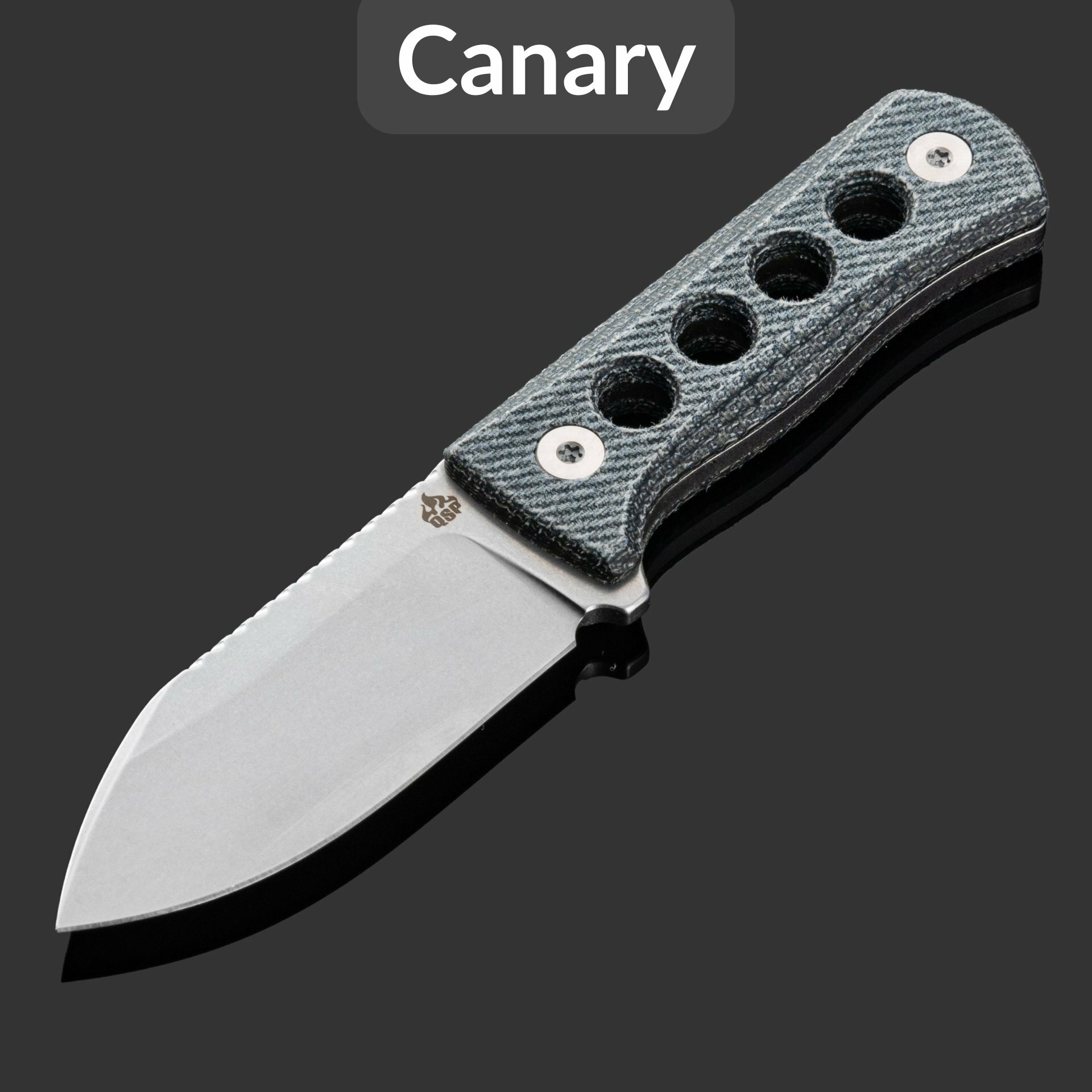 Шейный нож QSP Canary stonewash QS141-D1, сталь 14C28N, рукоять Denim Micarta