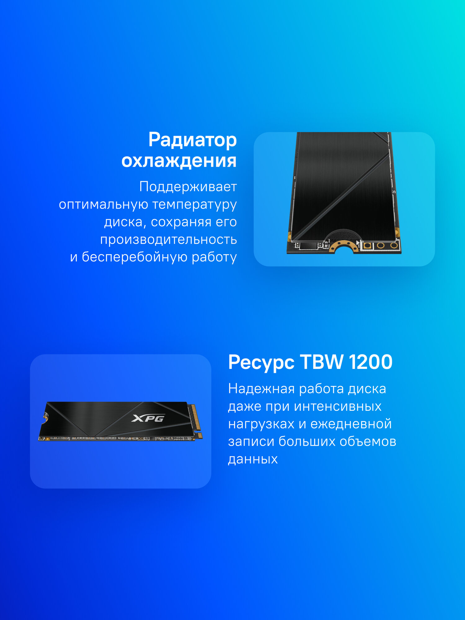 SSD накопитель A-Data XPG Gammix S50 Core 2ТБ, M.2 2280, PCIe 4.0 x4, NVMe, M.2 [sgammixs50c-2000g-cs] — фото 1
