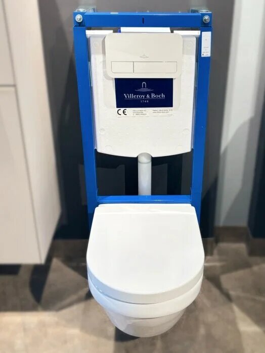 Комплект Villeroy & Boch унитаз подвесной Targa + Инсталляция ViConnect + Кнопка смыва белая - фото №8