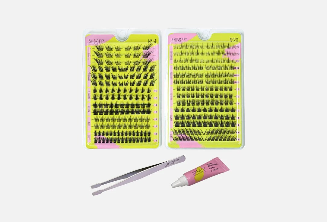 Накладные ресницы пучки false eyelashes set mix2