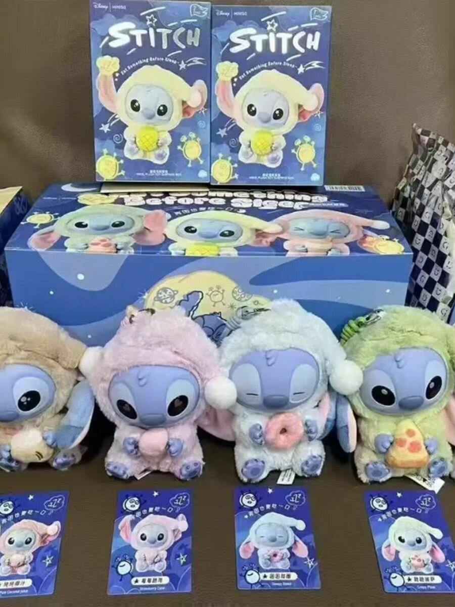 Мягкая игрушка-сюрприз, 1 коллекционная игрушка Стич Минисо, фигурка Sleep Series / Stitch Miniso — фото 1