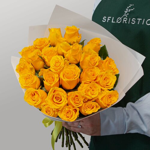 Изображение товара Букет Роз Кения 25 шт Капелька солнца
