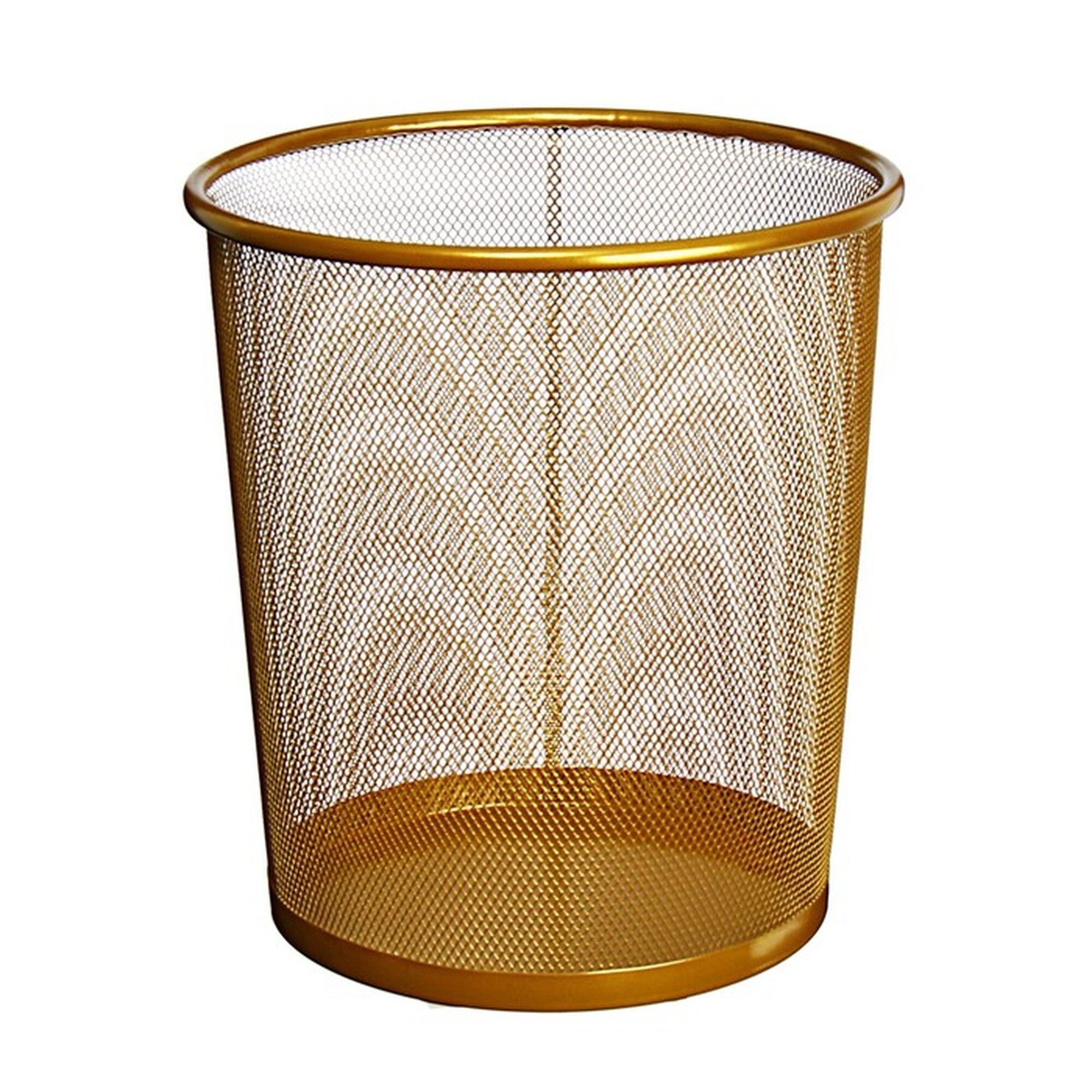 Корзина для бумаг Calligrata 15 литров сетка металлическая золотая