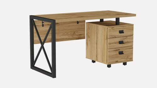 Изображение товара Стол письменный "Руби" (ЛДСП дуб вотан), с ящиками, 135х65х76 см