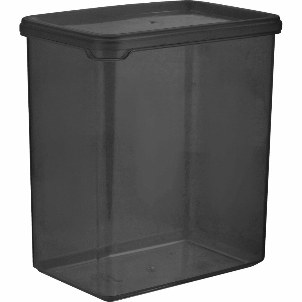 Банка для сыпучих продуктов пластик 1.1 л 12.5х8.5х14.2 см с крышкой Plast team Black PT170710621