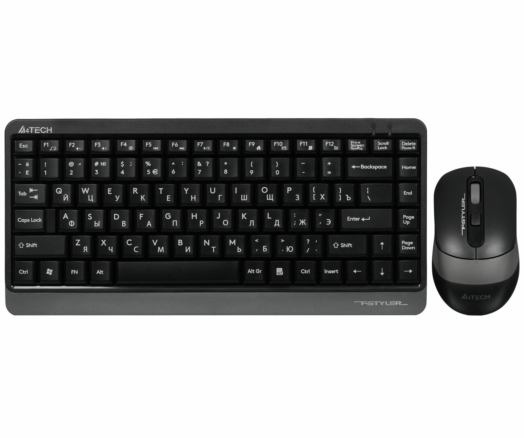 Клавиатура и мышь Wireless A4Tech FG1110 GREY клав: черная/серый мышь: черная/серый USB Multimedia 1919533