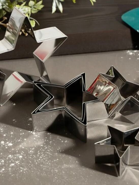 Форма для печенья нержавеющая сталь 3 шт фигурная Звезда