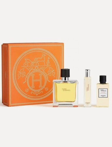 Изображение товара Набор подарочный мужской HERMES Terre D'Hermes, Духи 75мл, духи мини-спрей 15мл, гель для душа 40мл