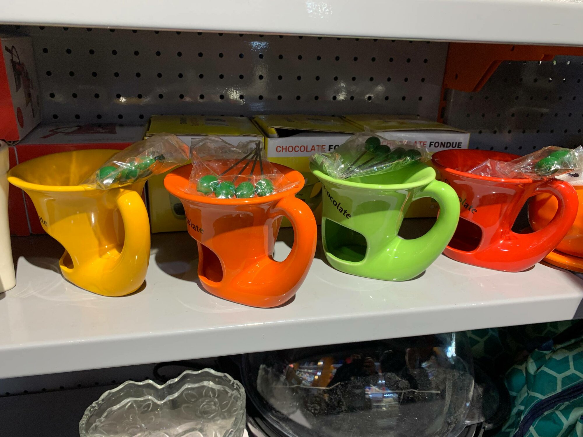 Набор для фондю, керамика, кружка для шоколада и сыра, вилка и свечка в подарок