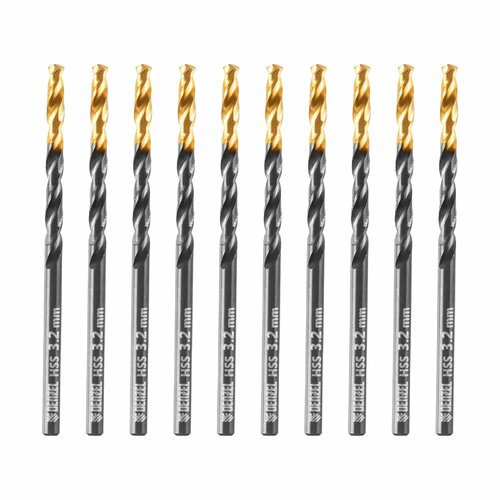 фото Сверло по металлу3, 2 мм denzel hss-tin, golden tip, 10 шт 717206