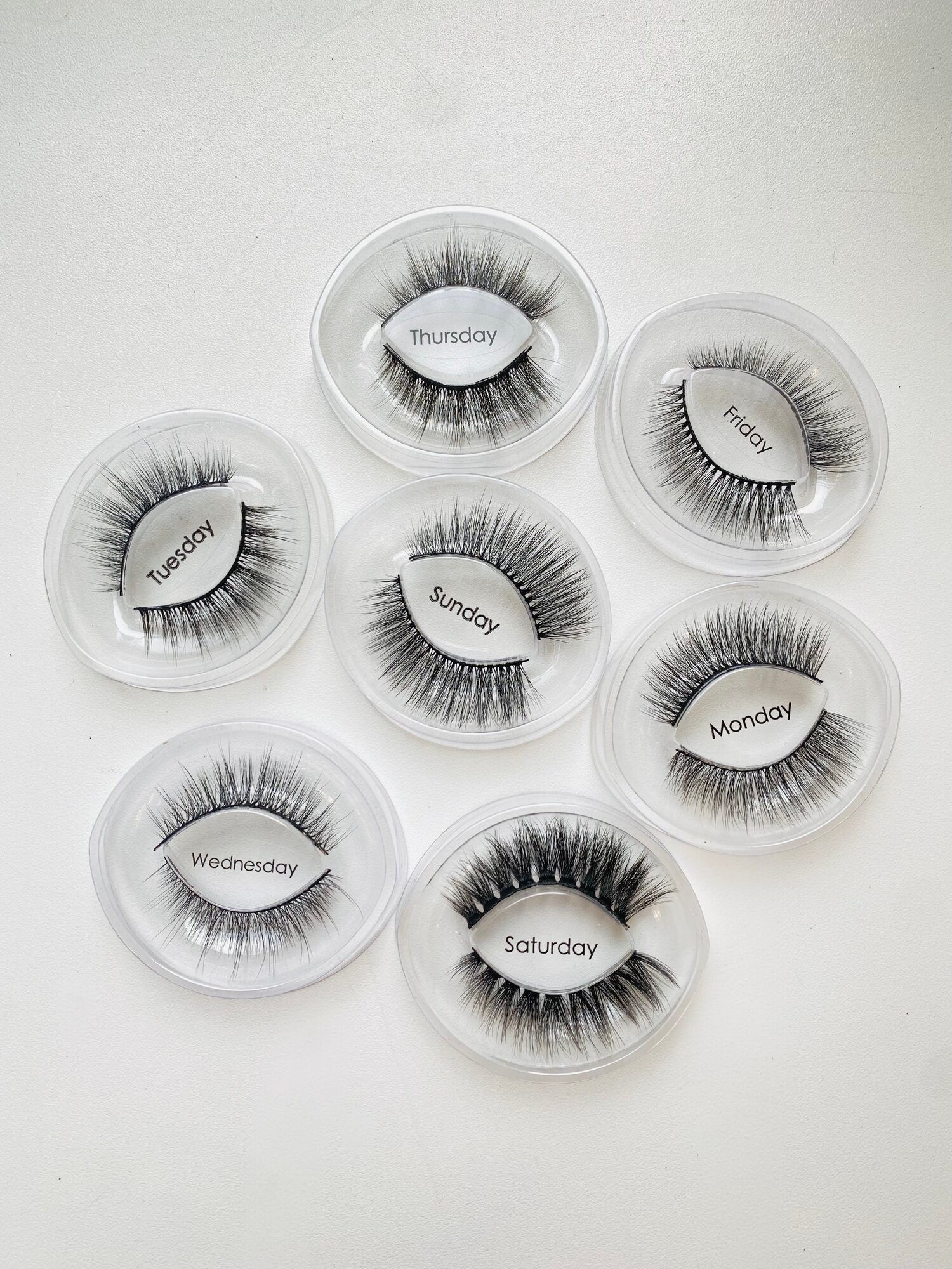 Набор накладных ресниц SHIDI SHANGPIN "Неделька", 7 пар, черный, 0,05-0,25 мм — фото 1