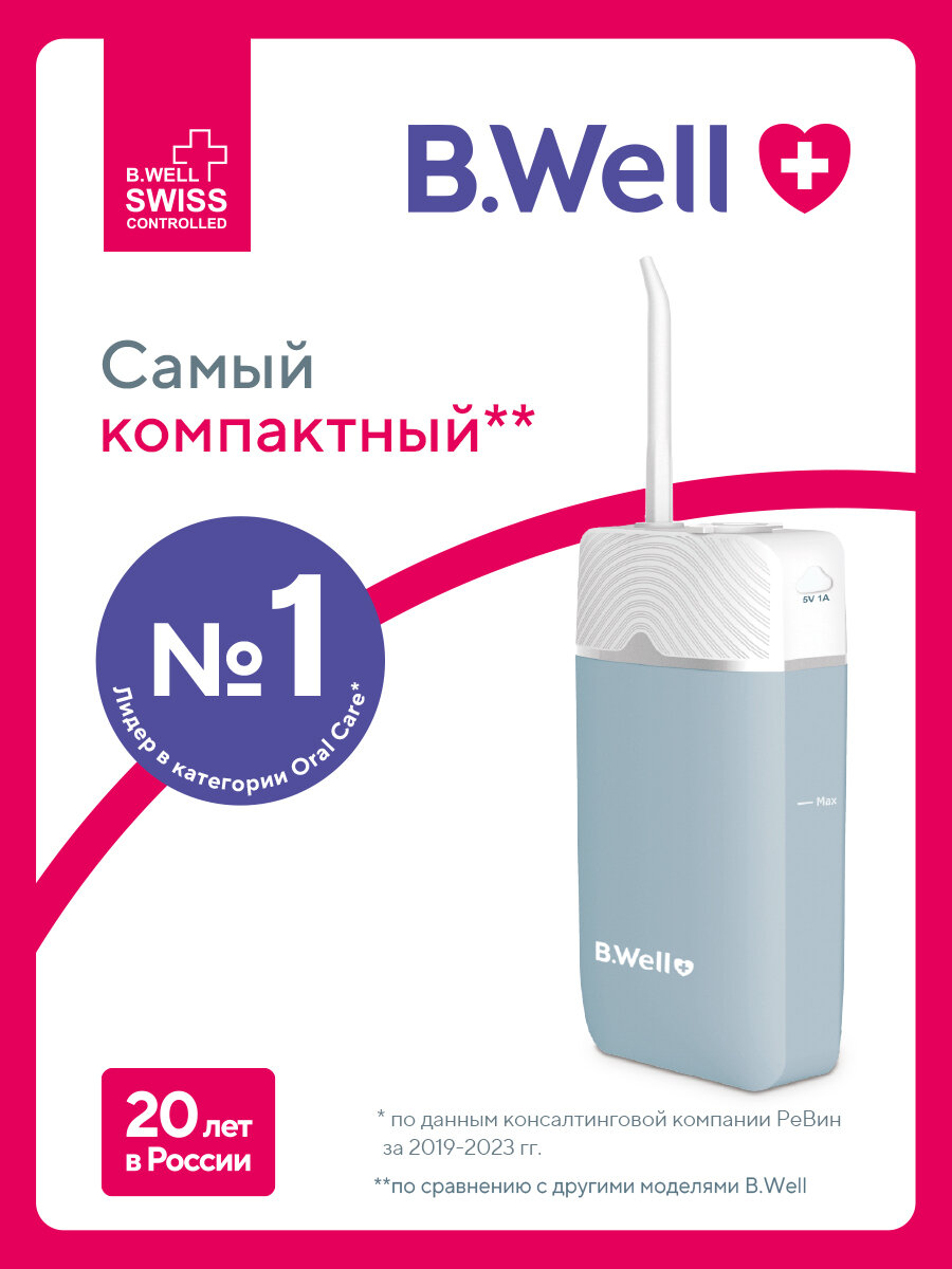 Ирригатор для полости рта портативный складной B.Well PRO-913