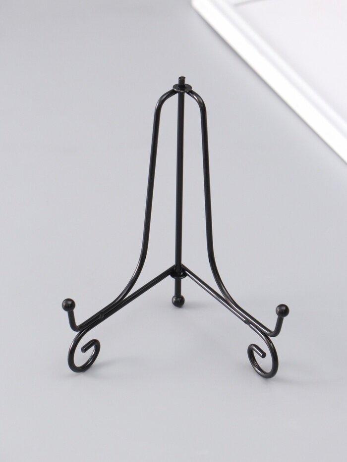 Подставка для тарелки декоративной d=15-18 см «Узорная», металл, 15×9.5 см, чёрная, набор 5 шт.