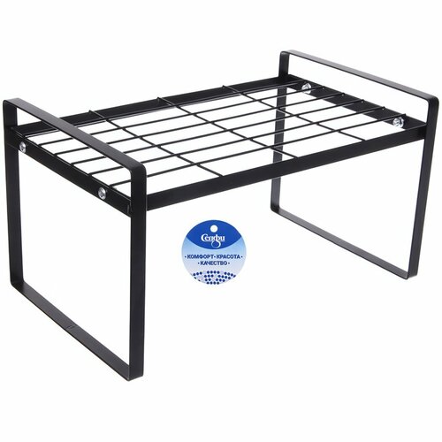 Полка металлическая универсальная «фанадеро», цвет черный, 33*20.5*18.5см (лейбл)