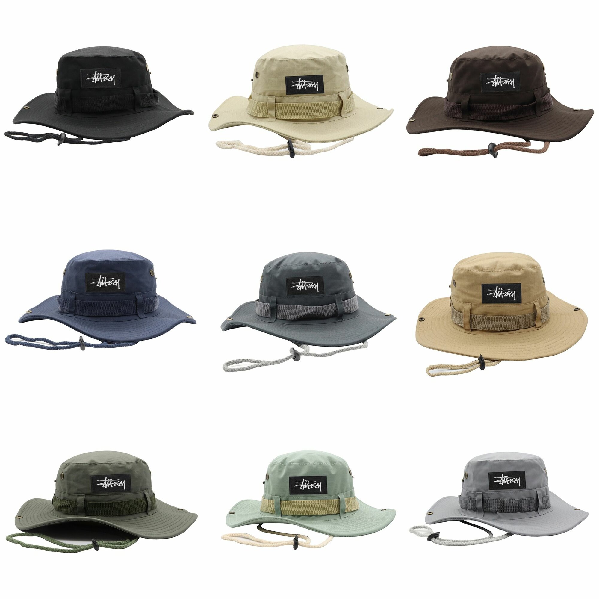 Панама Stussy Базовая коллекция для мужчин и женщин, размер OneSize, темно-серый — фото 1