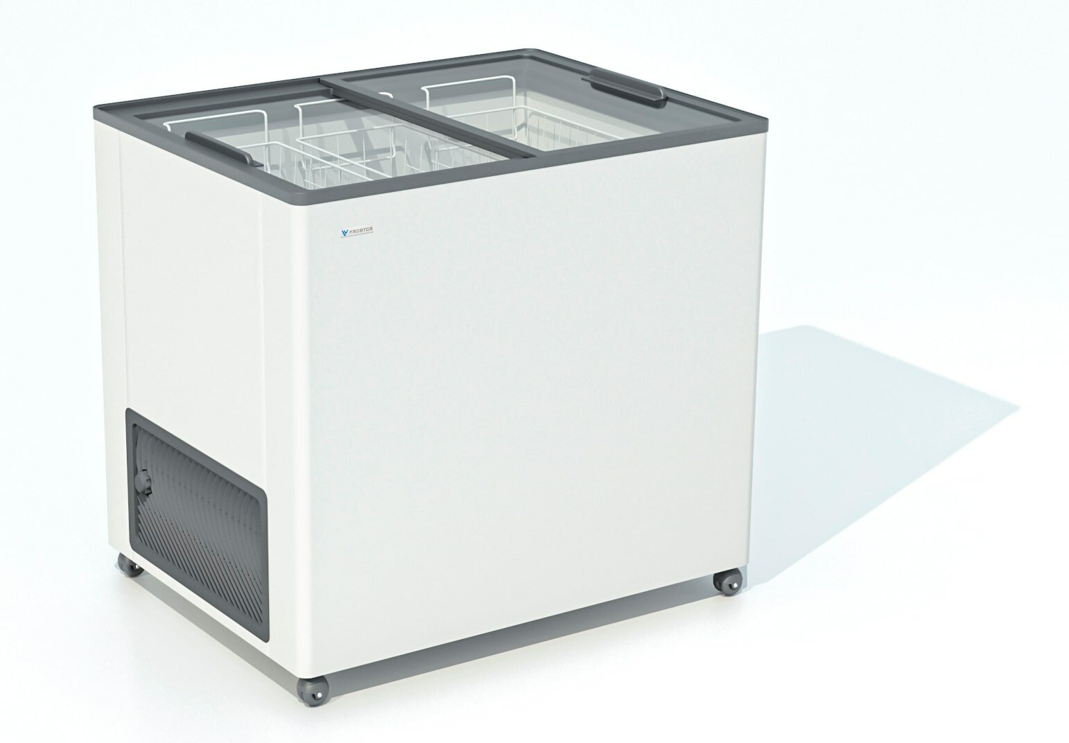 Ларь морозильный FROSTOR F 250 С прямое стекло серый (пропан)
