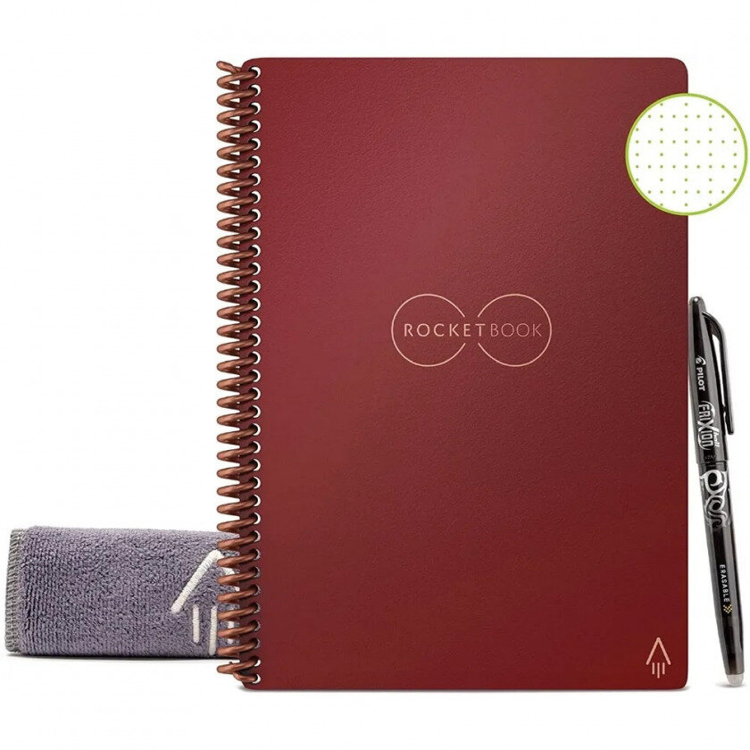 Ручка + блокнот Rocketbook Maroon DOT Grid Executive A5 темно-бордовый EVR-E-K-CME