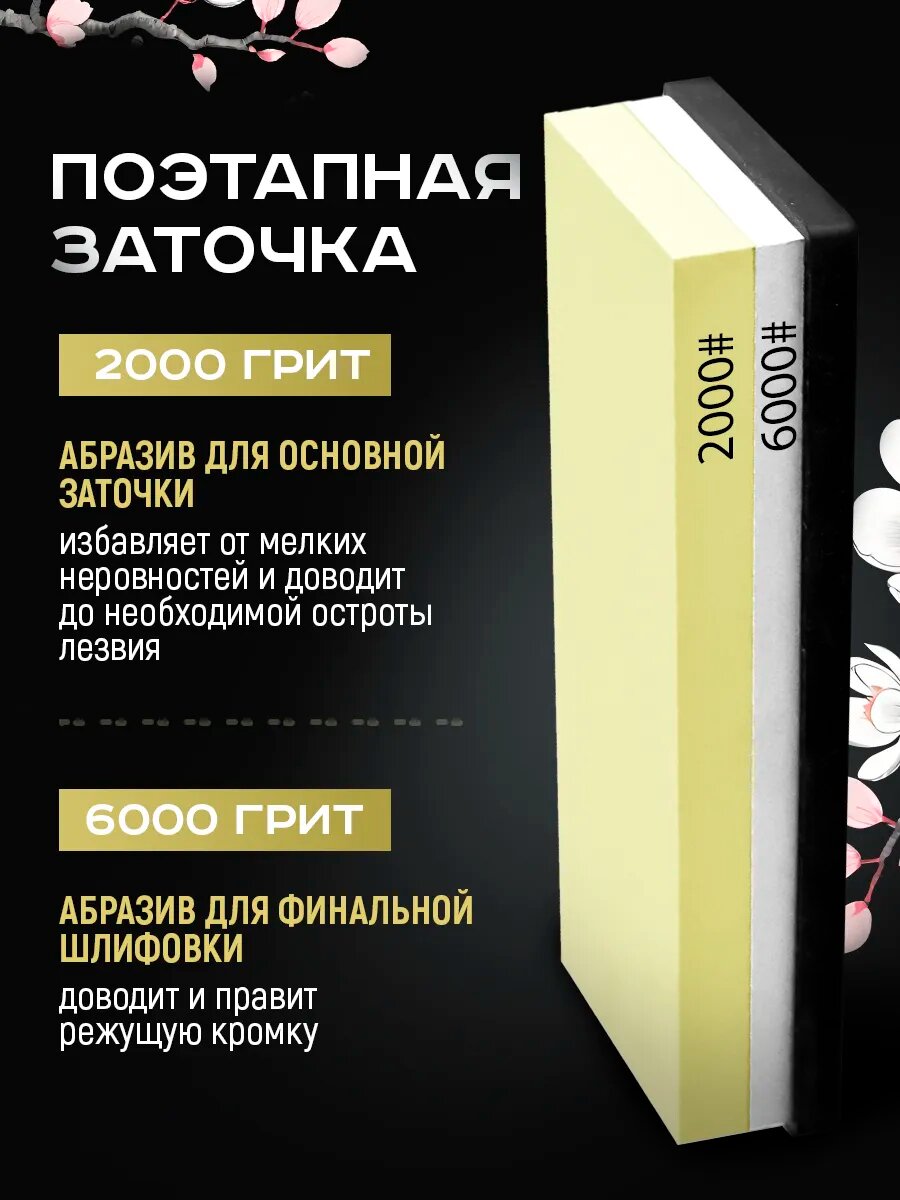 Точильный камень Conflate, 2000/6000 грит, для заточки ножей и ножниц, 2 стороны — фото 1