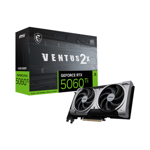 Видеокарта MSI GeForce RTX 5060 Ti VENTUS 2X OC PLUS RTX 5060 Ti 16G VENTUS 2X OC PLUS Retail 56990₽
