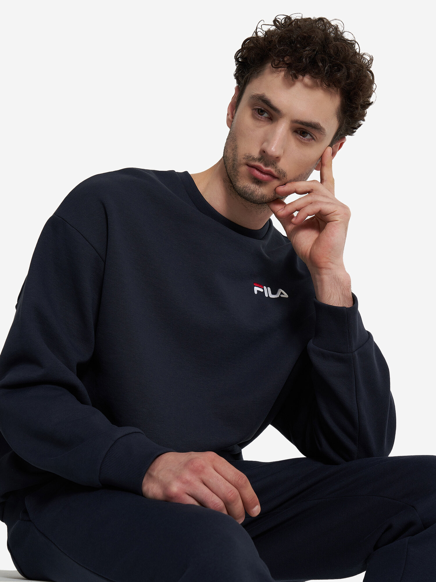 Свитшот Fila, размер 48-50, , темно-синий