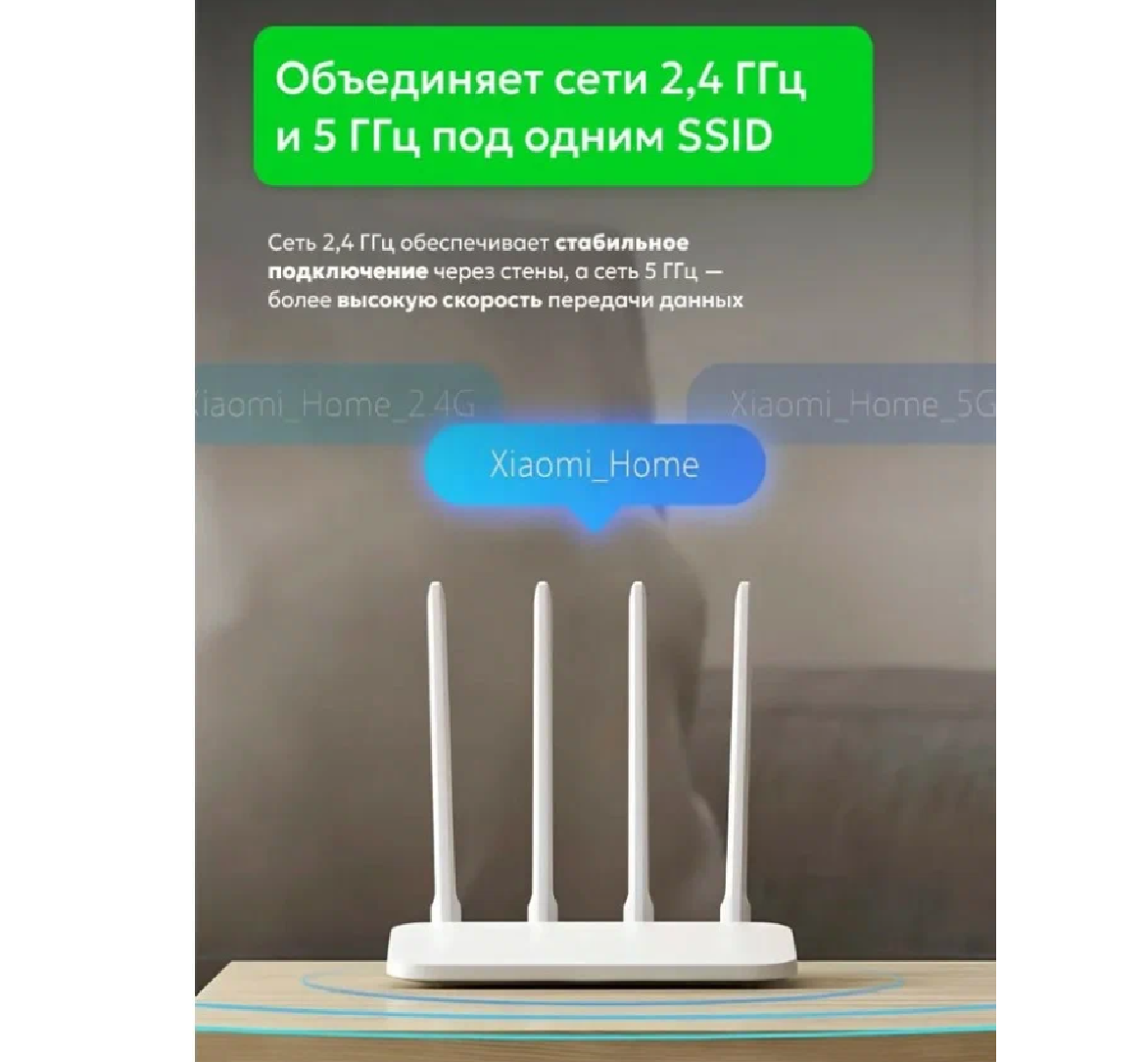 Роутер Wi-Fi Xiaomi Router 4A Gigabit Edition White роутер белый, сетевое оборудование — фото 1