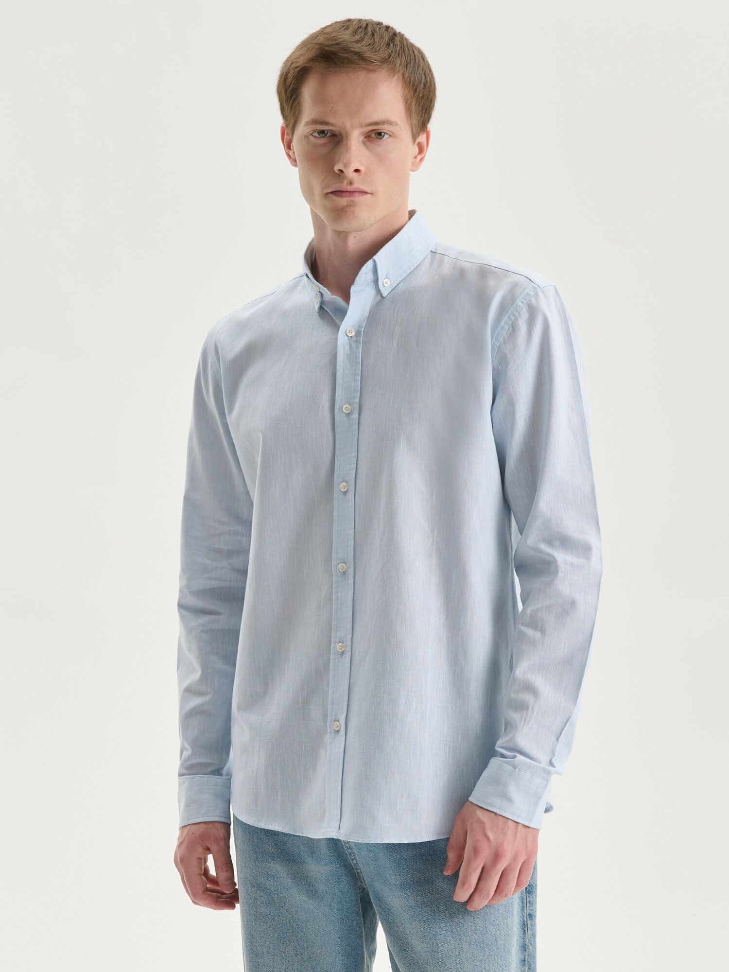 Рубашка LC Waikiki, размер M, light blue