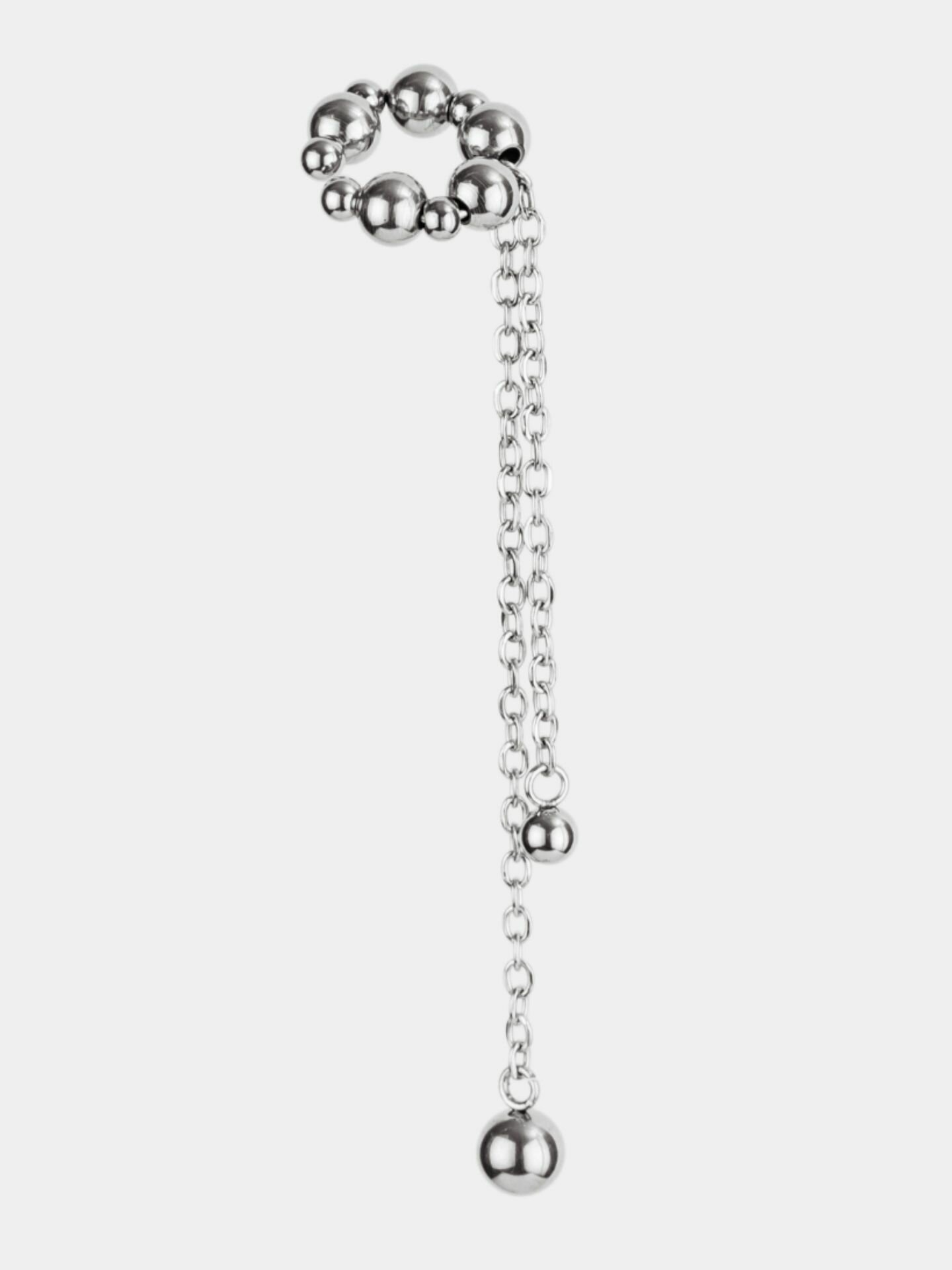 Моносерьга кафф RESURS, серебряный — фото 1