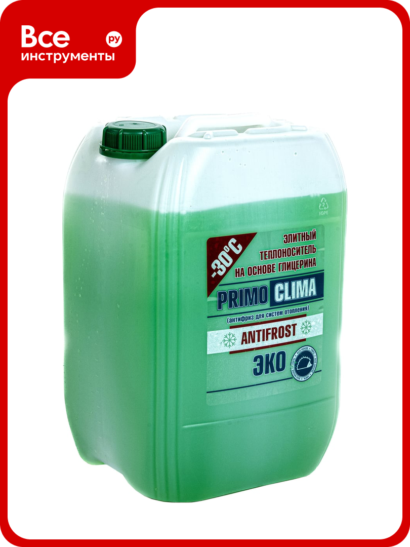 Теплоноситель Глицерин  30C ECO 20 кг  канистра  цвет зеленый Primoclima Antifrost PA 30C ECO 20