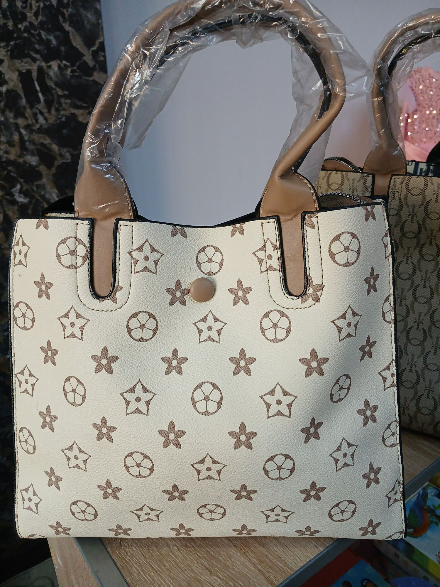 Сумка , фактура гладкая, серый — фото 1