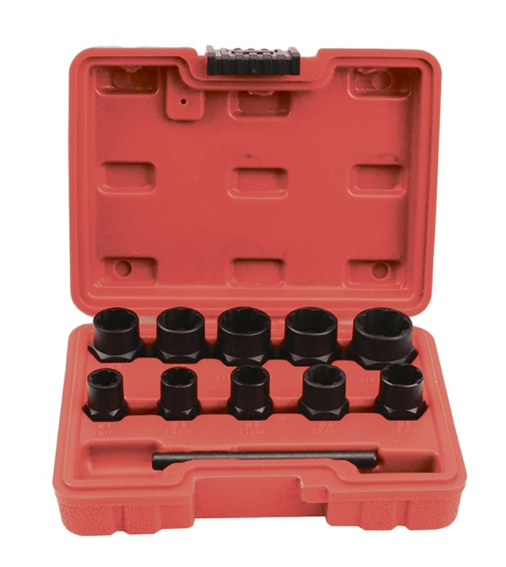 Набор головок для поврежденных болтов и гаек (11 предметов) в кейсе avs ngp38-11i