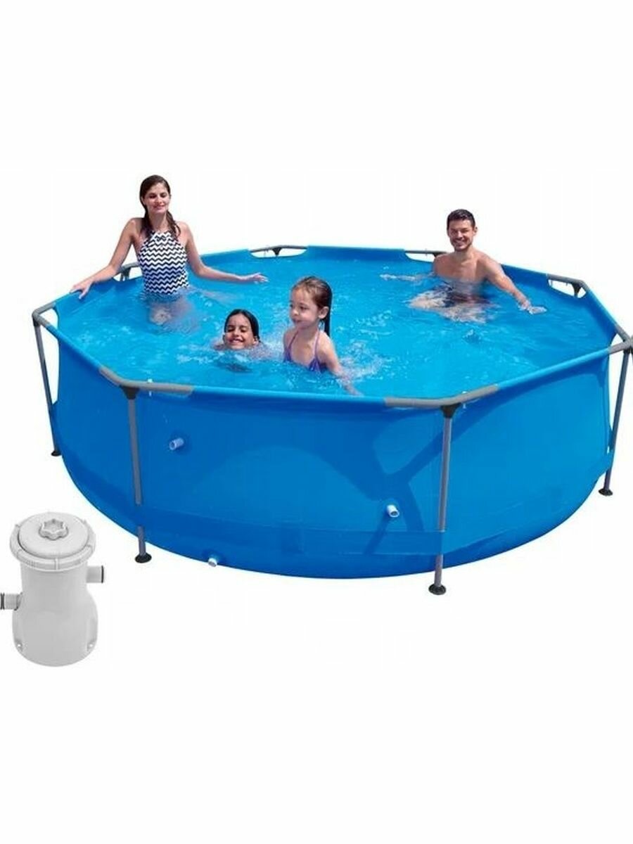 Круглый каркасный бассейн с фильтром и насосом Avenli диаметр 360 см высота 76 см PG-06