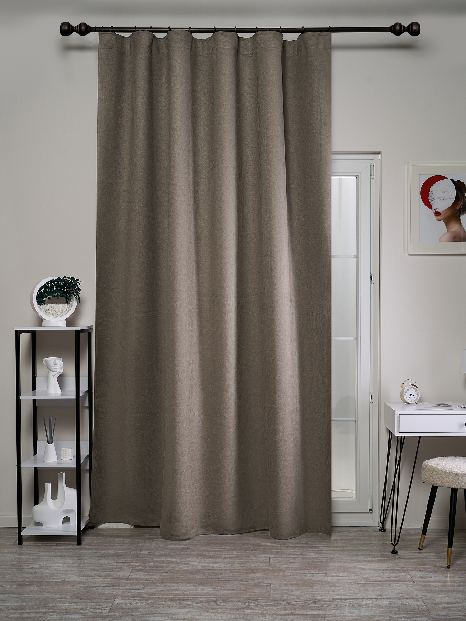Штора на ленте KREAFORTA Manchester 200x280 см цвет серо-коричневый