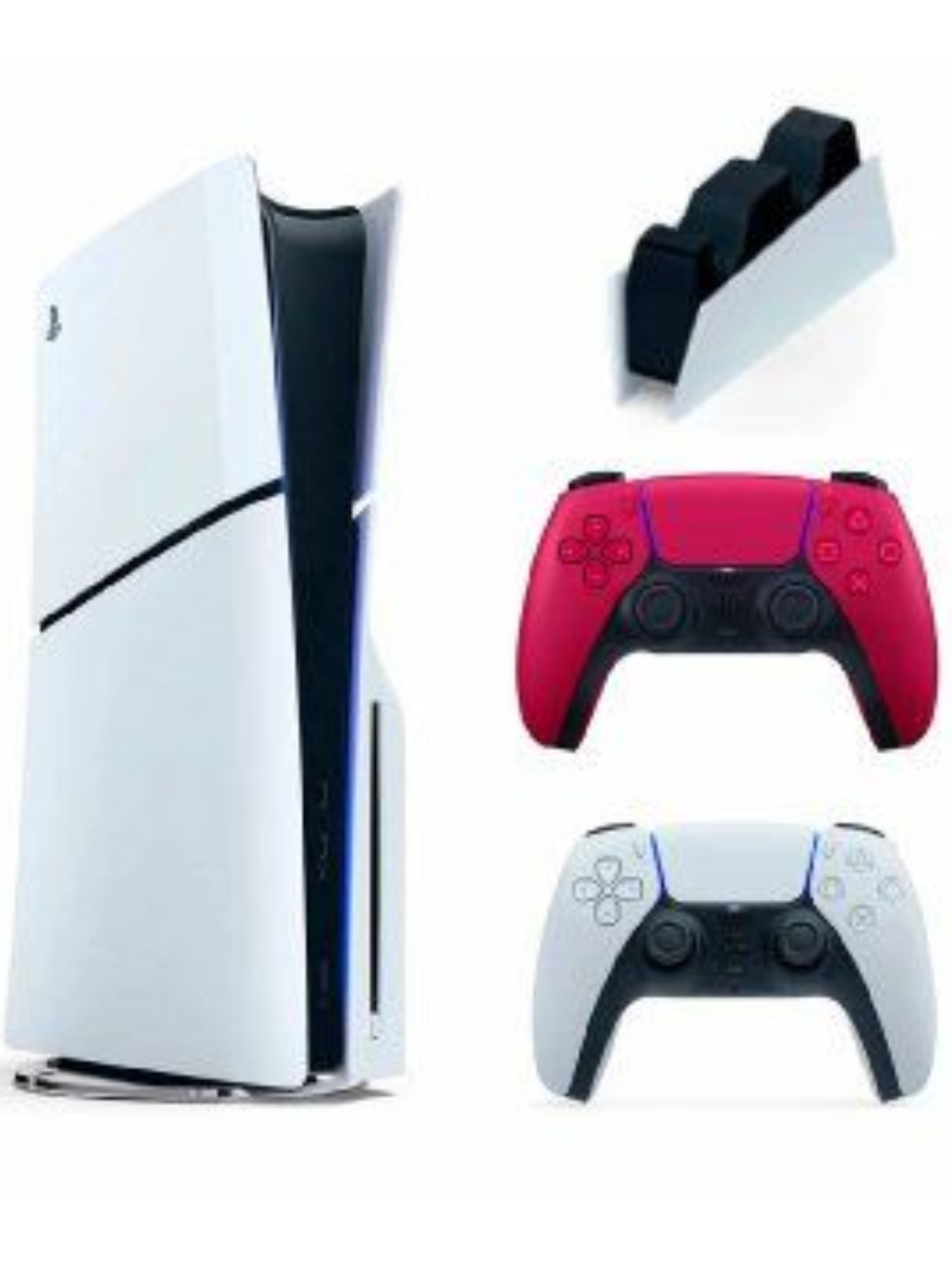 PS5 (ПС5) Игровая приставка Sony PlayStation 5 Slim disc + 2-й геймпад(красный) + зарядное