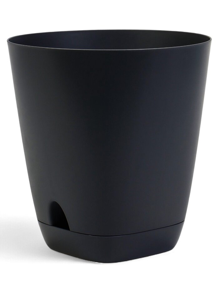 Горшок для цветов «Гранд» 4 л d=19 см h=20 см пластиковый с прикорневым поливом чёрный