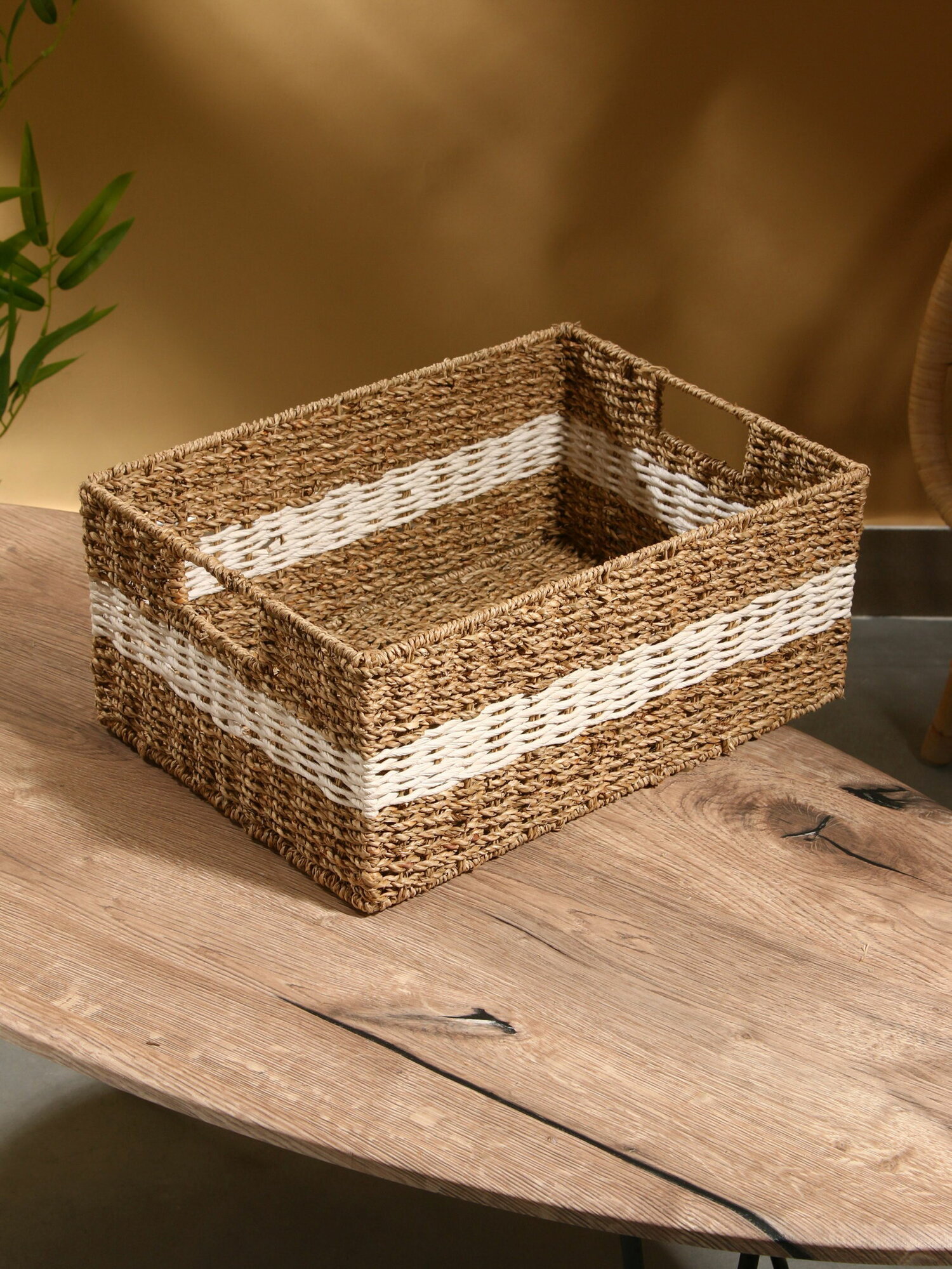 Корзина плетёная 40x30x17 см сиграсс форма: прямоугольная