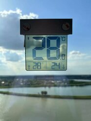 Термометр оконный на липучке, с выносным датчиком, на солнечной батарее, электронный, уличный