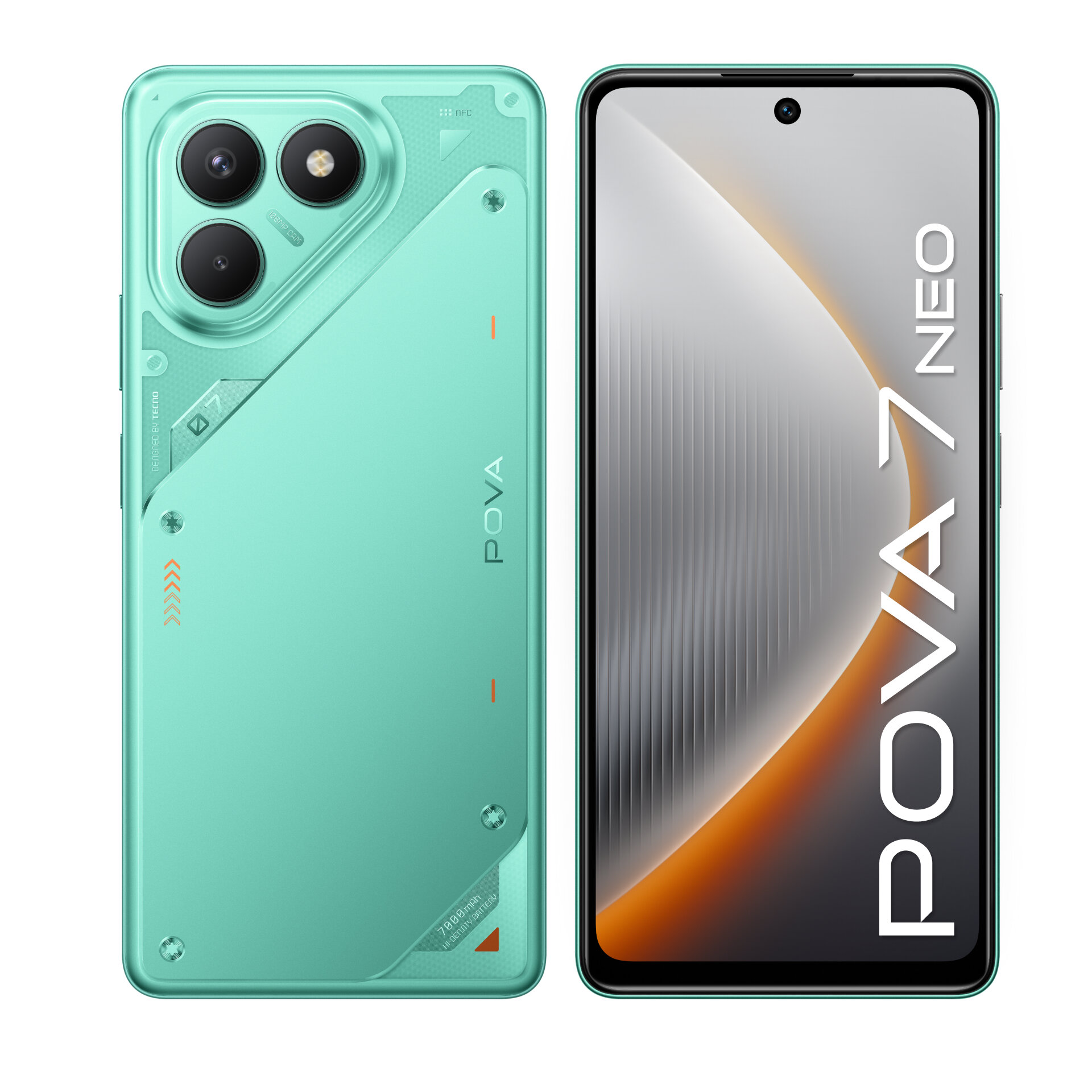 Смартфон TECNO POVA 7 Neo 8ГБ/ 256ГБ, бирюзовый (neon cyan)
