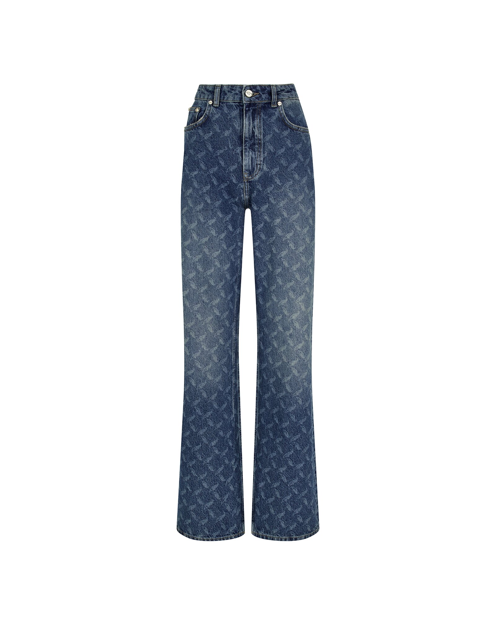 Джинсы широкие Хохлома х Алена Ахмадуллина FW'24-25, размер 28/32, голубой