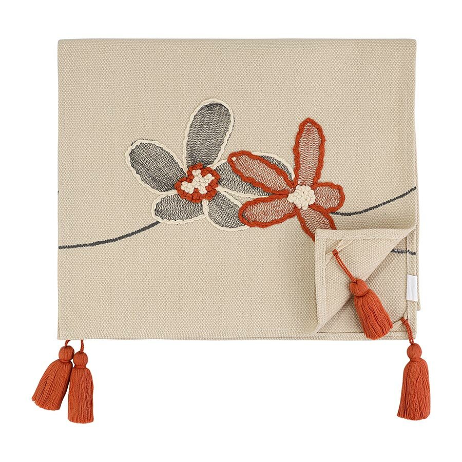 Дорожка на стол 45х150 см Stone flowers с вышивкой цветов Ethnic Tkano TK25-TR0008