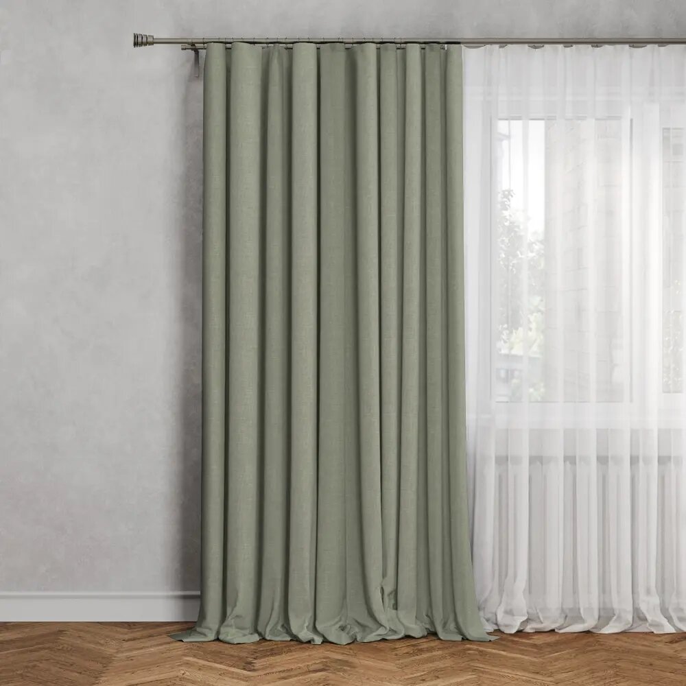 Штора на ленте Raspberry 200x280 см цвет зеленый Forest 3