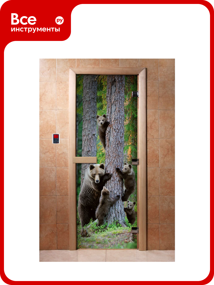 Дверь для бани DoorWood фотопечать рисунок а064 1800x700 мм УТ-00014677