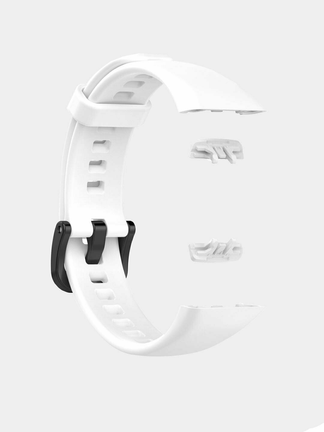 Силиконовый ремешок для Huawei Band 8, 9, 10 - прочный, мягкий и удобный, белый — фото 1