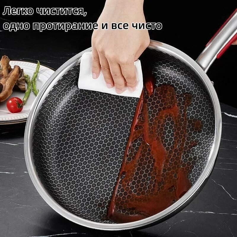 Изображение Xiaomi Сковорода GUO, 32 см, с крышкой, с фиксированной ручкой