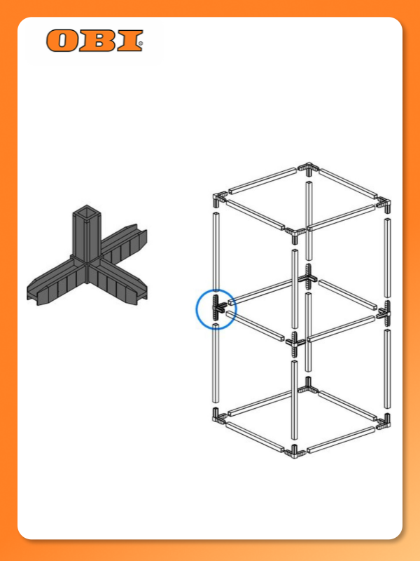 Коннектор найди 4  для каркасной системы  черный  пластик  100кг м