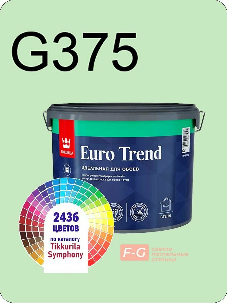 Краска для обоев Tikkurila Euro Trend 9л. светло-пастельные оттенки G375