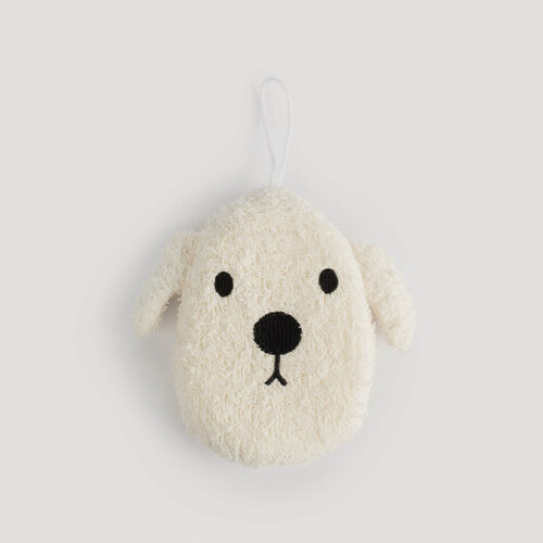 Изображение товара Мочалка для мытья тела, 11х13 см, детская, белая, Собака, Dog, Kuchenland, полиэстер/поролон