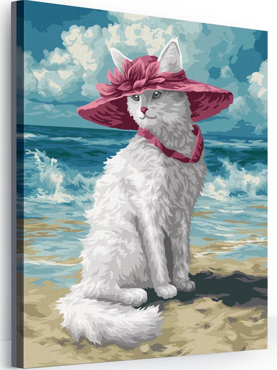 Картина по номерам Hobby Paint Кошка в шляпе