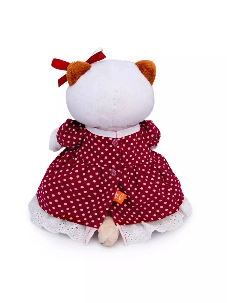 Мягкая игрушка Кошка Ли-Ли в бордовом платье 27см — фото 1